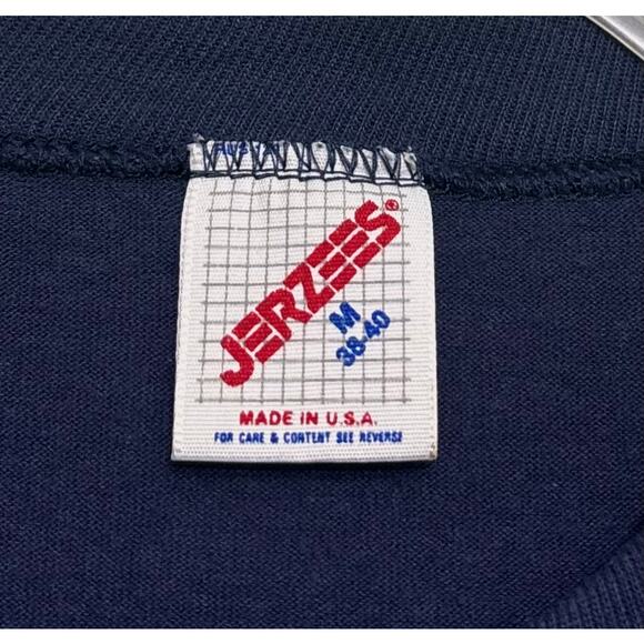 Jerzees VTG 1987 A&B Pipe & Supply Navy Blue 100% Cotton Shirt Men’s Size M - Picture 3 of 4